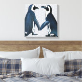 Pinguïns in liefde canvas afdruk (Insitu (Slaapkamer))