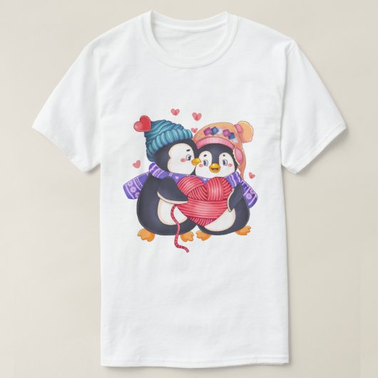 Pinguïns in Love T-Shirt (Design voorkant)