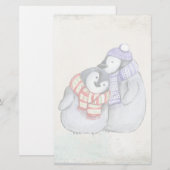 Pinguïns in winterscharven en Petten Briefpapier (Voorkant / Achterkant)