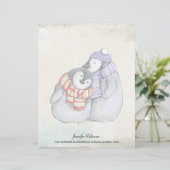 Pinguïns in winterscharven en Petten Custom Briefhoofd (Staand voorkant)