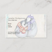 Pinguïns in winterscharven en Petten Visitekaartje (Achterkant)