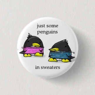 pinguïns in zweet ronde button 3,2 cm