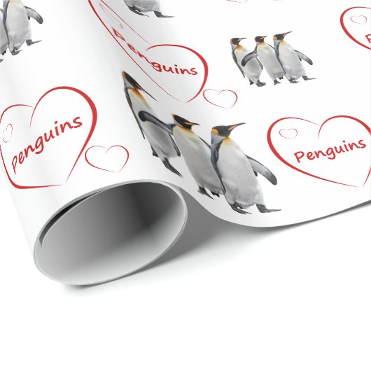 Pinguïns Inpakpapier (kies kleur) (Rol Hoek)