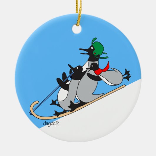 Pinguïns Keramisch Ornament (Voorkant)