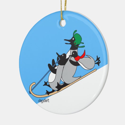 Pinguïns Keramisch Ornament (Links)