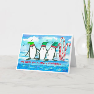 Pinguïns Kerst Feestdagen Kaart