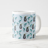 Pinguïns Kerst Kunst Grote Koffiekop (Voorkant rechts)