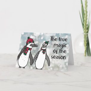 Pinguïns kerst Magic van de Seizoensklap Bedankkaart