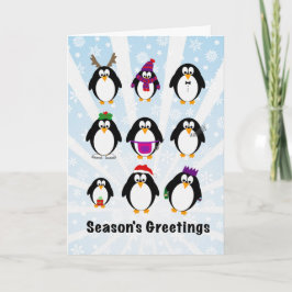 Pinguïns kerstKaart Feestdagen Kaart