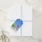 Pinguïns Kerstmis Cadeaulabel (Met Touw)