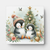 Pinguïns Kerstmis Fotoplaat (Voorkant)