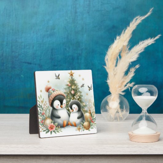 Pinguïns Kerstmis Fotoplaat (Insitu)