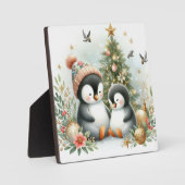 Pinguïns Kerstmis Fotoplaat (Voorkant)