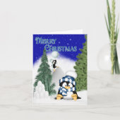 Pinguïns Kerstmis - kerstkaart Feestdagen Kaart (Voorkant)