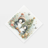 Pinguïns Kerstmis Servet (Hoek)