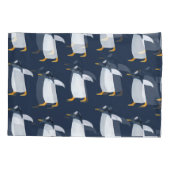 Pinguïns: kleine donkere Waterverf Kussensloop (Achterkant)