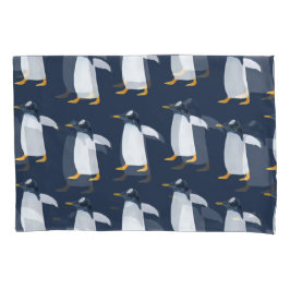 Pinguïns: kleine donkere Waterverf Kussensloop