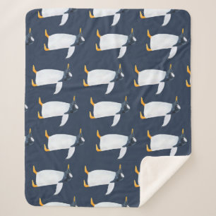 Pinguïns: kleine donkere Waterverf Sherpa Deken