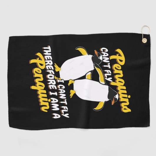 Pinguïns kunnen niet vliegen. golfhanddoek (Horizontaal)