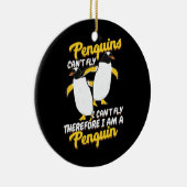 Pinguïns kunnen niet vliegen. keramisch ornament (Rechts)