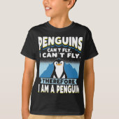 Pinguïns kunnen niet vliegen met Funny Penguin Boy T-shirt (Voorkant)