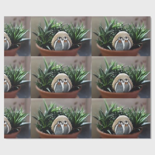 Pinguïns kunst foto mat inpakpapier, 30" x 6' cadeaupapier (Vlak)