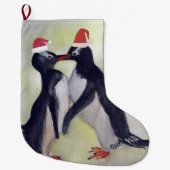 Pinguïns kus grote kerstsok (Voorkant)