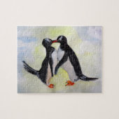 Pinguïns kus tekening puzzel (Horizontaal)