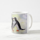 Pinguïns Kussen  Aquarel Tekening  Mok (Voorkant rechts)