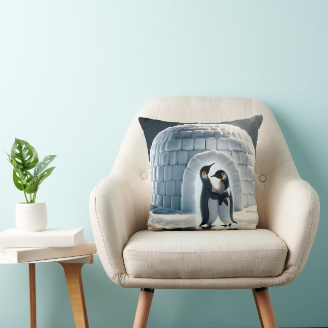 Pinguïns langzaam dansen bij iglo kussen (Stoel)
