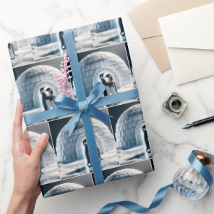 Pinguïns langzaam dansen cadeaupapier