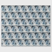 Pinguïns langzaam dansen cadeaupapier (Vlak)