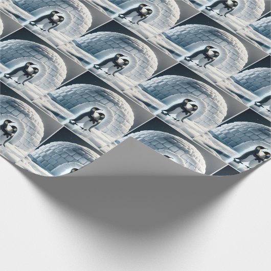 Pinguïns langzaam dansen cadeaupapier (Hoek)