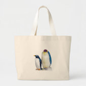 Pinguins Large Canvas Tas (Voorkant)