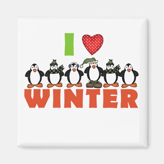 Pinguïns Love Winter Tshirts en Gifts Magneet (Voorkant)