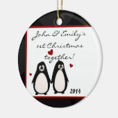 Pinguins Mate for Life Personalized Name Ornament (Links)