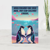 Pinguïns Mate voor het Leven Verloofde/Vriendin Ve Kaart (Voorkant)