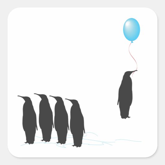 Pinguïns met ballon stickers (Voorkant)
