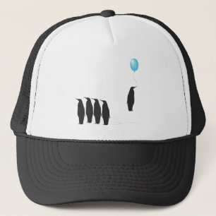 Pinguïns met ballonpet trucker pet