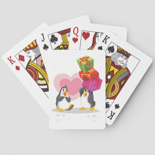 pinguïns met cadeautjes voor het afspelen pokerkaarten (Achterkant)