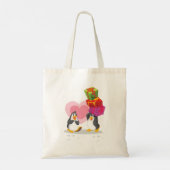 Pinguïns met Canvas tas van cadeautjes (Achterkant)