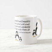 Pinguïns met Inspirerende Spreuk Koffiemok (Voorkant rechts)