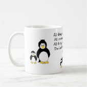 Pinguïns met Inspirerende Spreuk Koffiemok (Links)