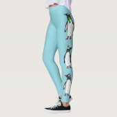 Pinguïns met kerst op blauw leggings (Links)