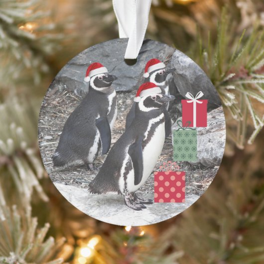 Pinguïns met kerstfeestdag ornament (Boom)