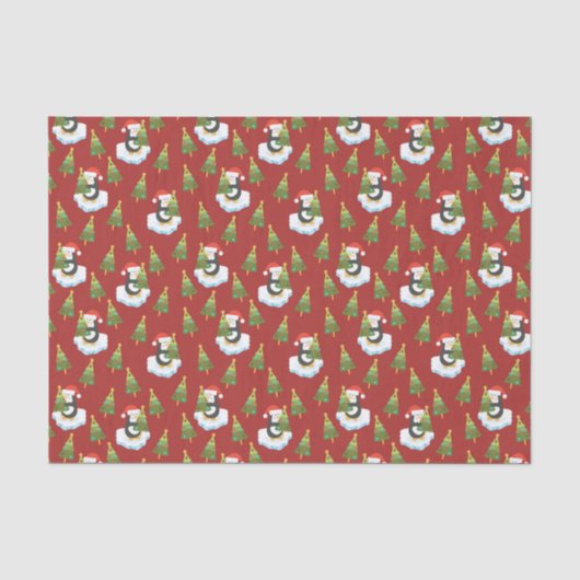 Pinguïns met Kerstmis Tissuepapier (Voorkant)