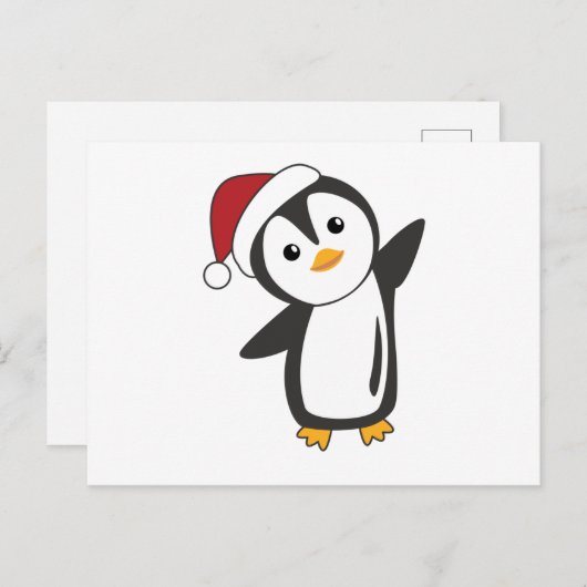 Pinguïns met kerstwinterpinguïns briefkaart (Voorkant / Achterkant)