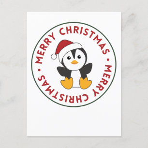 Pinguïns met kerstwinterpinguïns feestdagenkaart