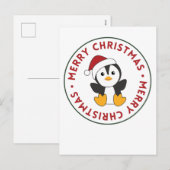 Pinguïns met kerstwinterpinguïns feestdagenkaart (Voorkant / Achterkant)