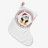 Pinguïns met kerstwinterpinguïns grote kerstsok (Voorkant (Hangend))